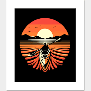 Kayaking Sunset Posters and Art